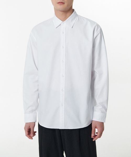 Order Camisa Oxford Musinsa Standard de corte relajado sin bolsillo [Blanco] MMDSL4Z21-WH
