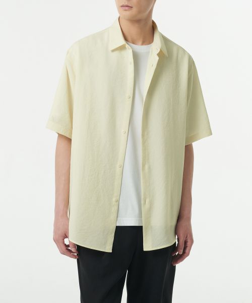 Order MUSINSA STANDARD Relaxed Linen-Like Short Sleeve Shirt [Lemon] MMCSS6Z05-LN
