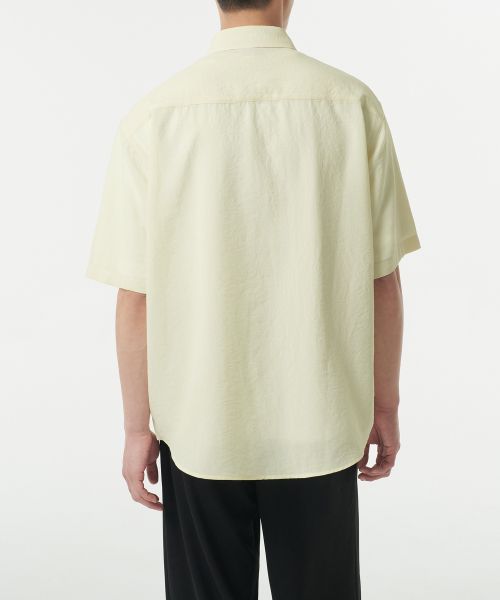 Lookbook MUSINSA STANDARD Relaxed Linen-Like Short Sleeve Shirt [Lemon] MMCSS6Z05-LN