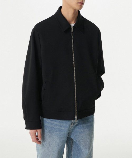 Lookbook MUSINSA STANDARD 宽松简约夹克 [黑色] MMDJJ3Z12-BK
