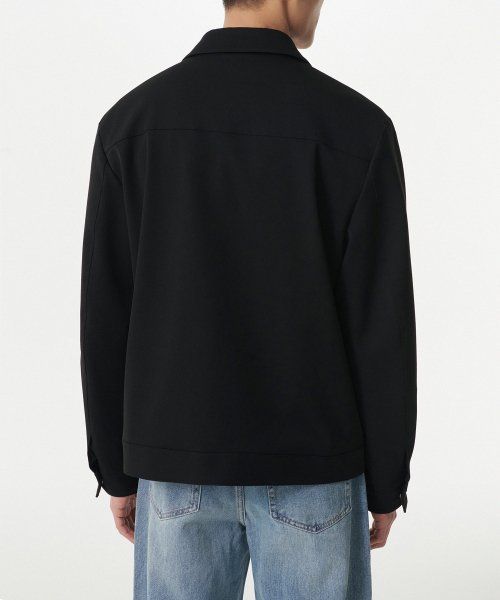 Shop MUSINSA STANDARD 宽松简约夹克 [黑色] MMDJJ3Z12-BK