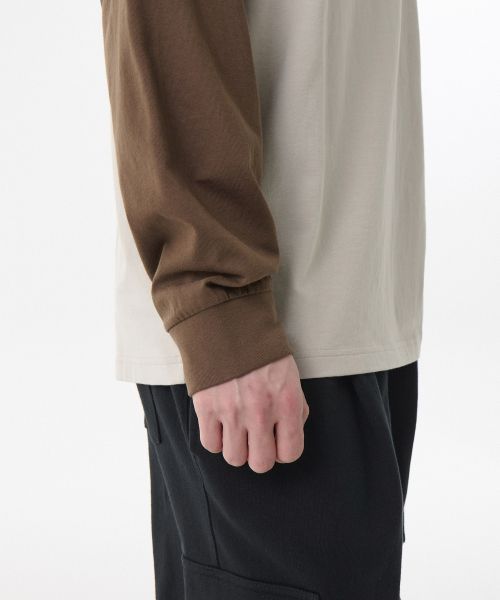 Shop Musinsa Standard Kaos Raglan Lengan Panjang Relaxed Rib [Mushroom/Brown] MMETL4Z04-Z4