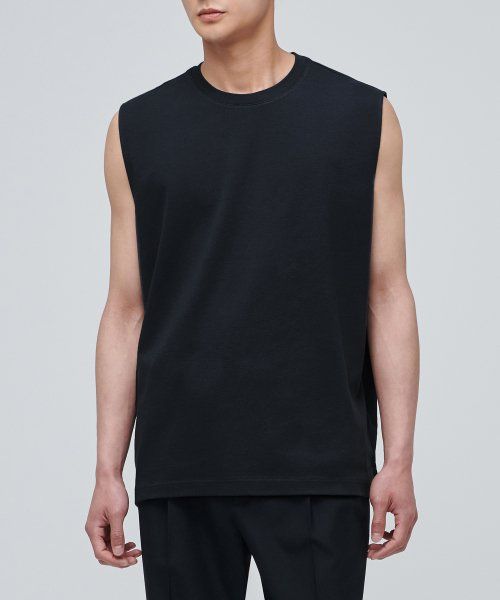 MUSINSA STANDARD Relaxed Sleeveless Top [Black] MMATE7Z09-BK