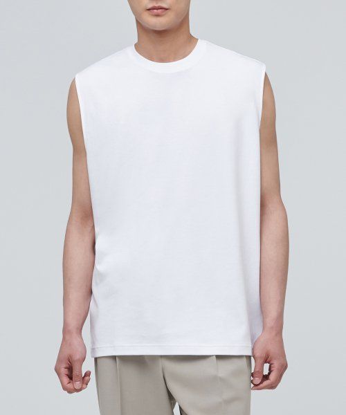 MUSINSA STANDARD Relaxed Sleeveless Top [White] MMATE7Z09-WH