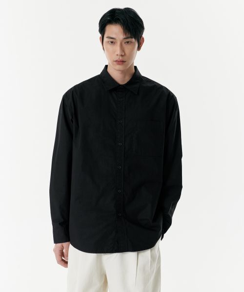 Order Musinsa Standard Relaxed Washed Poplin Shirt [Black] MMDSL4Z02-BK