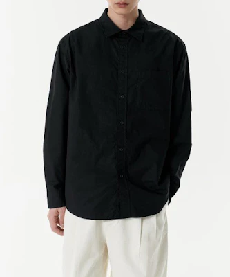 ムシンサスタンダード リラックスフィット ウォッシュドポプリンシャツ ブラック MMDSL4Z02-BK Lookbook ムシンサスタンダード リラックスフィット ウォッシュドポプリンシャツ ブラック MMDSL4Z02-BK