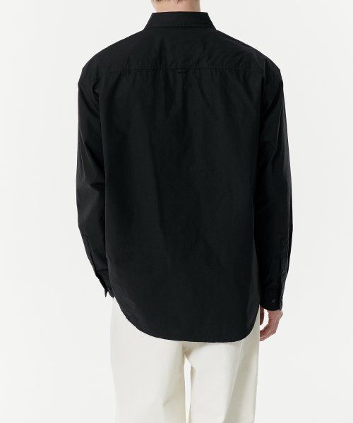 Shop Musinsa Standard Relaxed Washed Poplin Shirt [Black] MMDSL4Z02-BK