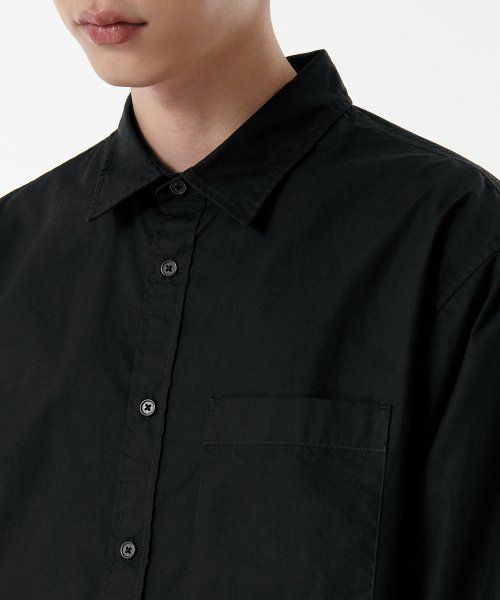 Purchase Musinsa Standard Relaxed Washed Poplin Shirt [Black] MMDSL4Z02-BK