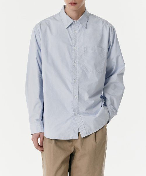 Order Musinsa Standard Relaxed Washed Poplin Shirt [Sky Blue] MMDSL4Z02-SB