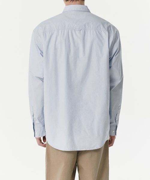 Lookbook Musinsa Standard Relaxed Washed Poplin Shirt [Sky Blue] MMDSL4Z02-SB
