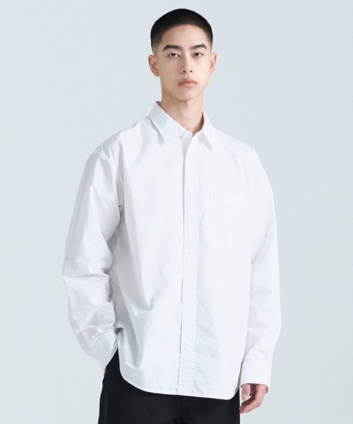 MUSINSA STANDARD Relaxed Washed Poplin Shirt [White] MMDSL4Z02-WH