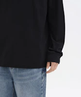 Purchase Camiseta Henley de manga larga con puños acanalados Musinsa Standard negra MMETL5B03-BK