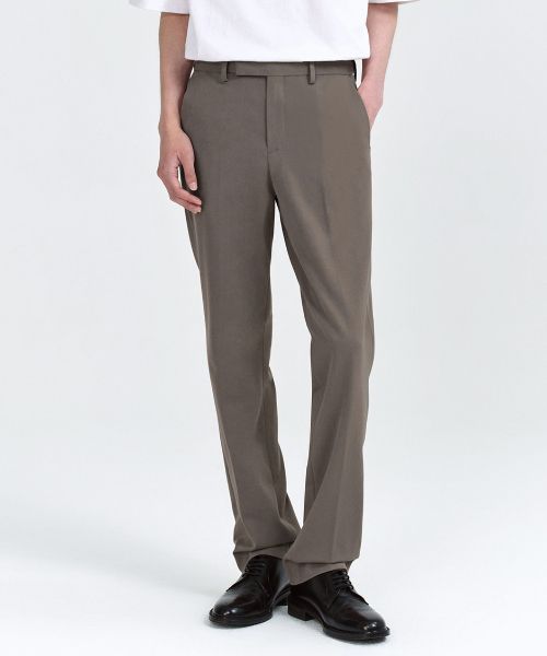 Musinsa Standard Semi Wide Hidden Banding Slacks [Dusty Beige] MM0PL0Z03-UI