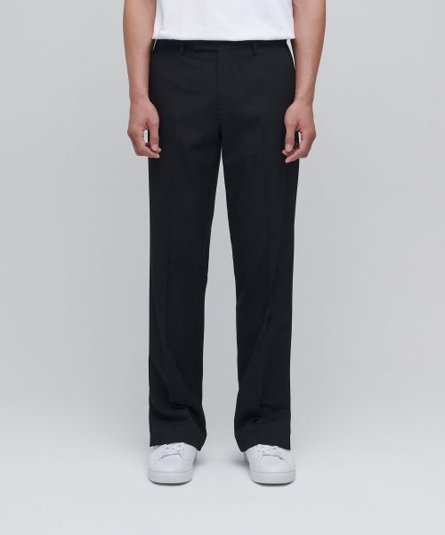MUSINSA STANDARD Semi Wide Slit Hidden Banding Slacks [Black] MM0PL3Z10-BK