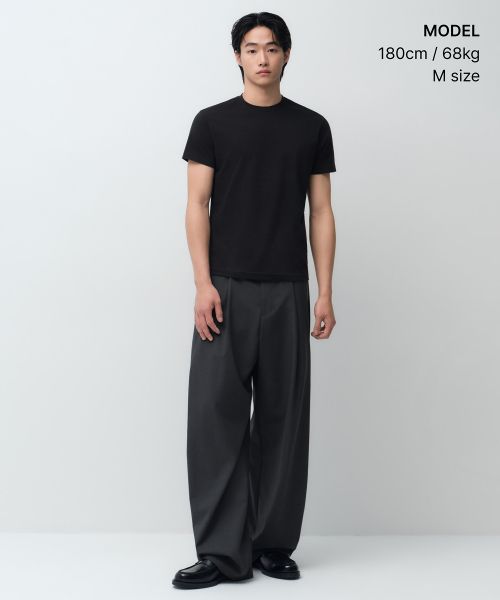 Order MUSINSA STANDARD Slim Crew Neck T-Shirt [Black] MMFTS4B20-BK