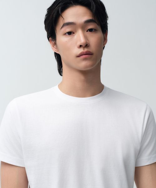 Shop Musinsa Standard Slim Crew Neck T-Shirt [White] MMFTS4B20-WH