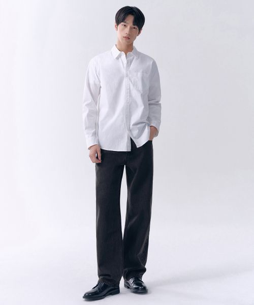Musinsa Standard Straight Denim Pants [Washed Black] MMANP0Z05-WC