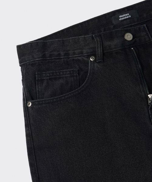 Details for MUSINSA STANDARD 水洗黑直筒牛仔褲 MMANP0Z05-WC