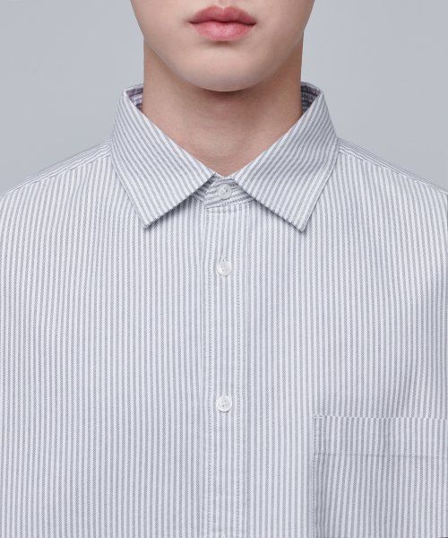 Details for Kemeja Oxford Oversized Berjalur Musinsa Standard [Jalur Kelabu] MMASLAZ10-93