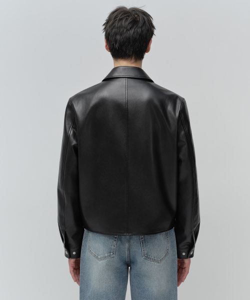 Purchase MUSINSA STANDARD 人造皮革單排扣外套［黑色］ MMFLJ8C01-BK