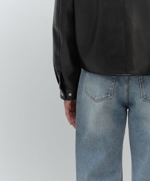 Cheap MUSINSA STANDARD 人造皮革單排扣外套［黑色］ MMFLJ8C01-BK