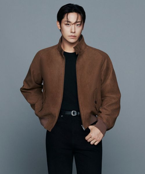 Musinsa Standard Synthetic Suede Harrington Jacket [Light Brown] MMFLJ9B05-LR