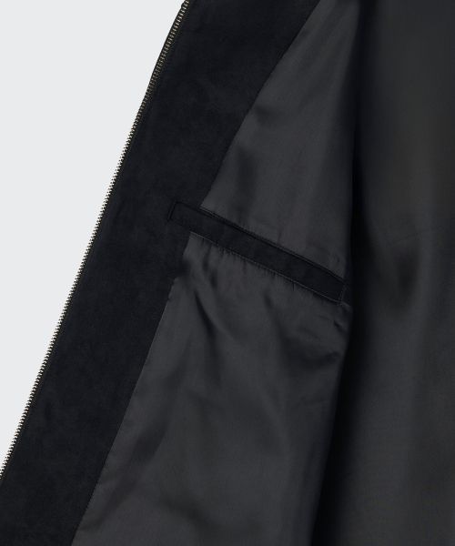 Cheap MUSINSA STANDARD 合成麂皮赛车夹克 [黑色] MMELJ2Z03-BK