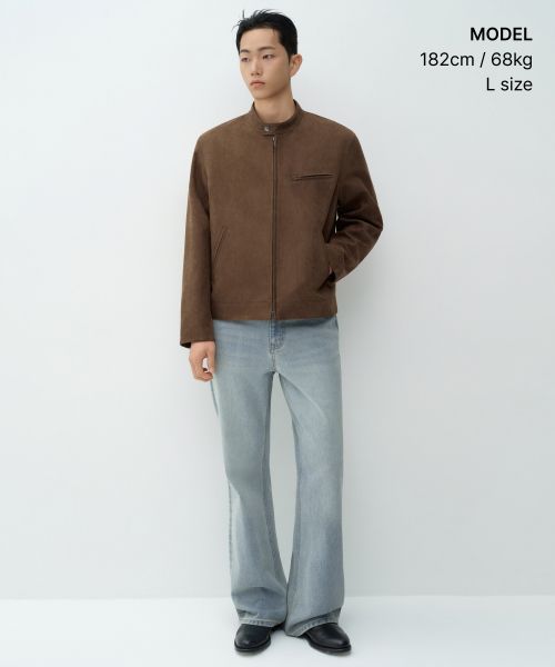 Order MUSINSA STANDARD 合成麂皮赛车夹克 [浅棕色] MMELJ2Z03-LR
