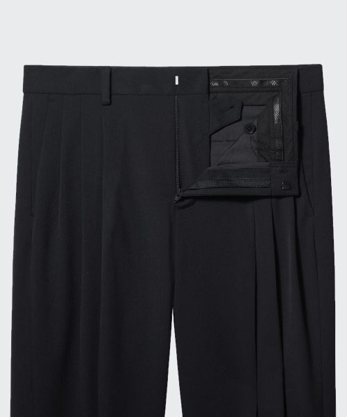 Lookbook MUSINSA STANDARD 三褶半气球休闲长裤 [黑色] MMAPL3Z09-BK