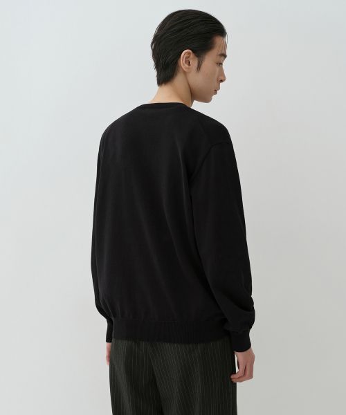Shop MUSINSA STANDARD 可水洗 Supima 匹馬棉亨利領針織衫［黑色］ MMFWL1C02-BK