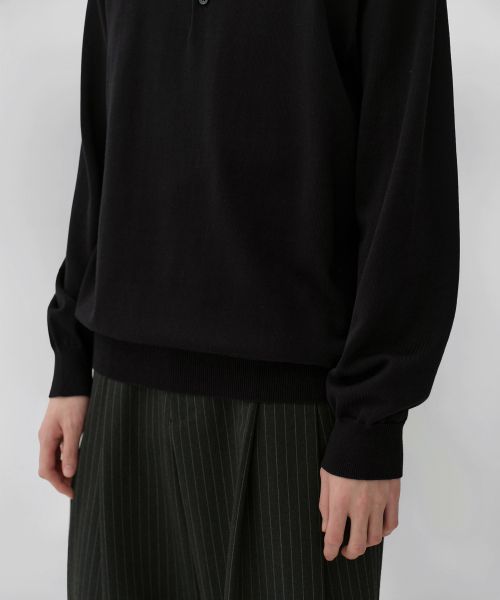 Sizing MUSINSA STANDARD 可水洗 Supima 匹馬棉亨利領針織衫［黑色］ MMFWL1C02-BK
