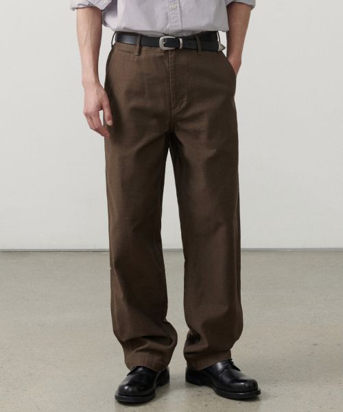 Musinsa Standard White Satin Officer Pants [Brown] MMCPC9Z01-BR