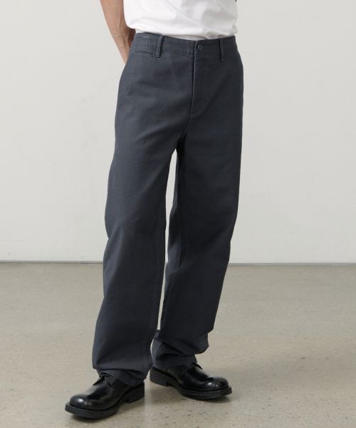 Musinsa Standard White Satin Officer Pants [Dark Gray] MMCPC9Z01-DG