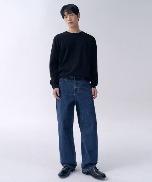 Musinsa Standard Wide Denim Pants [Medium Indigo] MMJNP0Z06-MI