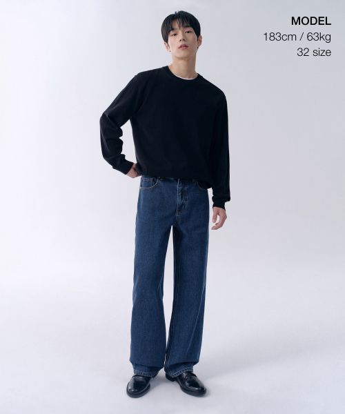 Order MUSINSA STANDARD 寬版牛仔褲【中靛藍】 MMJNP0Z06-MI