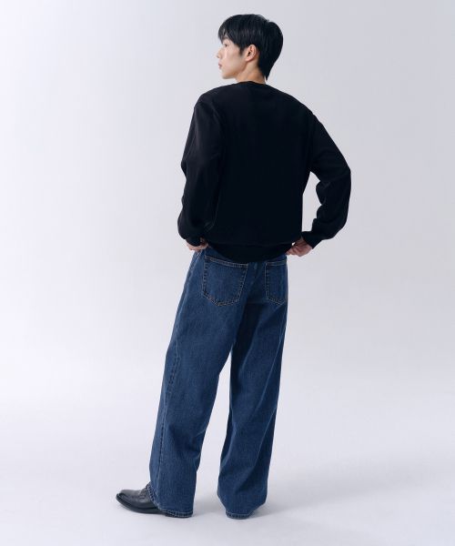 Shop MUSINSA STANDARD 寬版牛仔褲【中靛藍】 MMJNP0Z06-MI