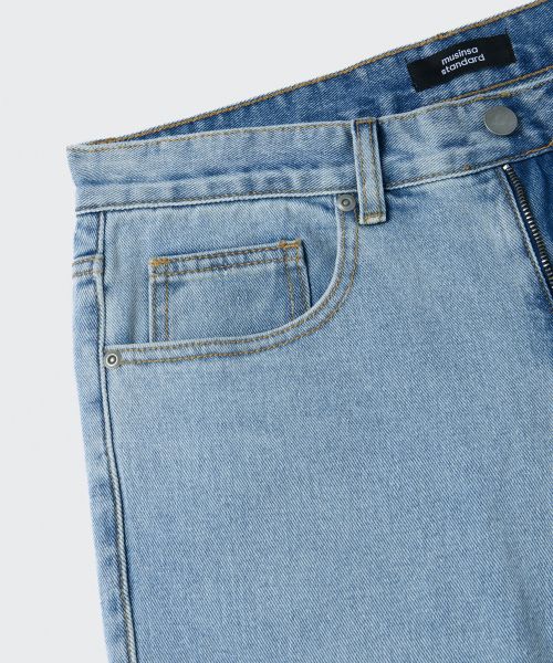Details for MUSINSA STANDARD 寬版牛仔褲 [天空藍] MMJNP0Z06-SB