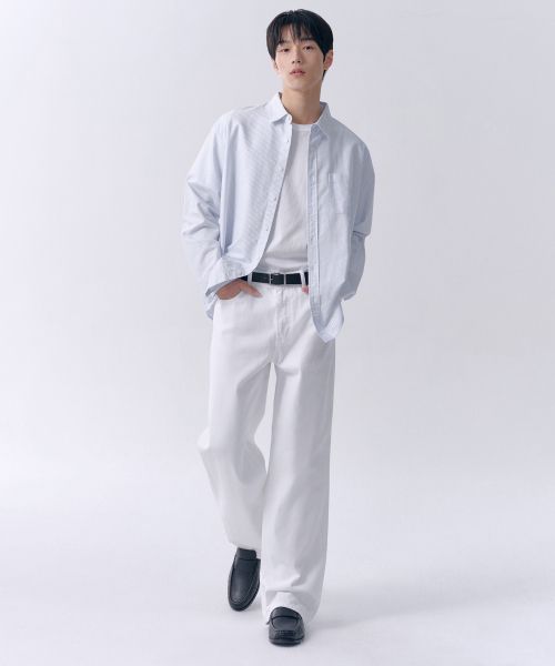 Lookbook MUSINSA STANDARD 寬版牛仔褲（白色） MMJNP0Z06-WH
