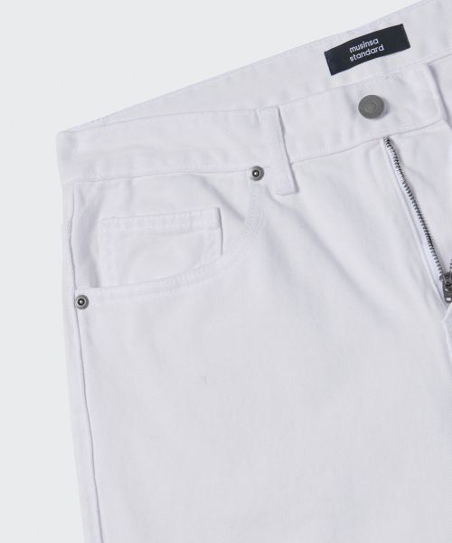Sizing MUSINSA STANDARD 寬版牛仔褲（白色） MMJNP0Z06-WH
