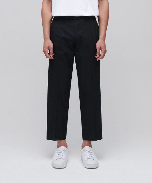 MUSINSA STANDARD Wide Hidden Banding Crop Slacks [Black] MM0PS0Z36-BK