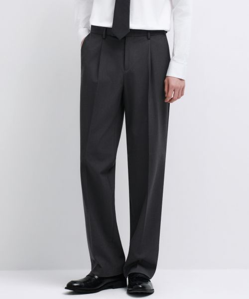 Musinsa Standard Wide Hidden Banding Slacks [Gray] MM0PL0Z04-GR