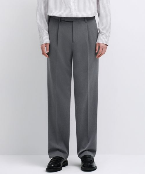 Musinsa Standard Wide Hidden Banding Slacks [Melange Gray] MM0PL0Z04-MG