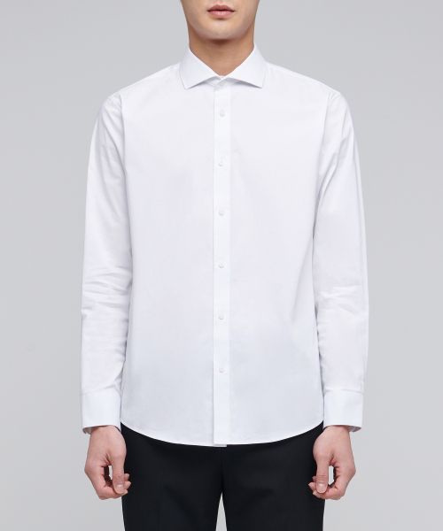 Musinsa Standard Wide Spread Collar Dress Shirt [White] MMJSL4Z01-WH