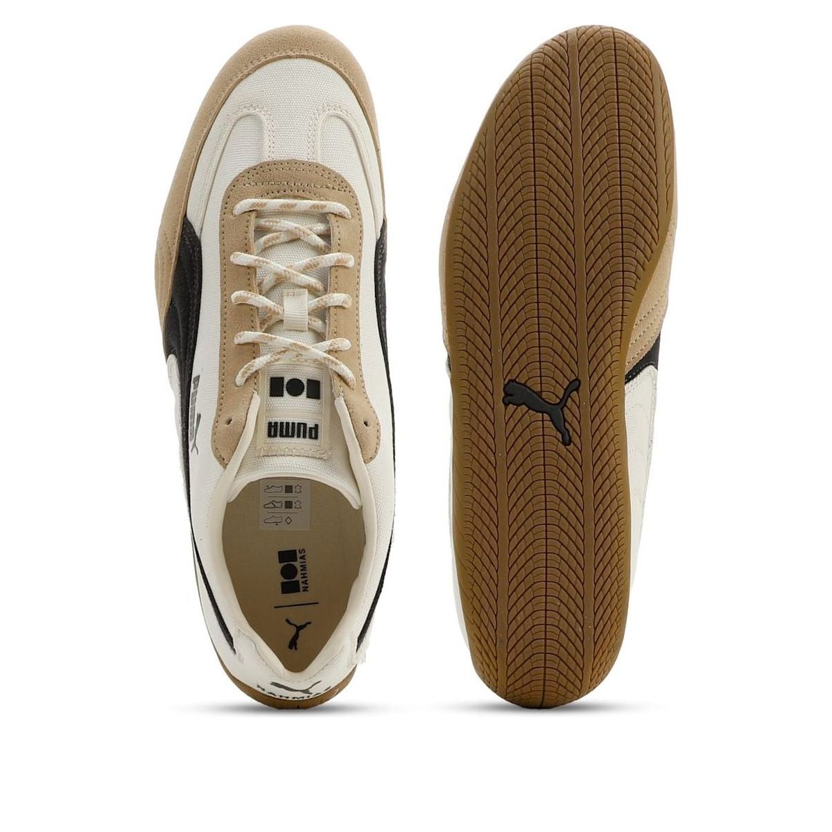 Lookbook Nahmias x Puma Speedcat ''Blanco Arena Cálido y Gris Oscuro'' 407189-01