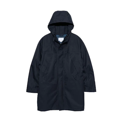 Nanamica Navy Solid Casual Hooded Jacket with Large Pockets. SUBF350-N