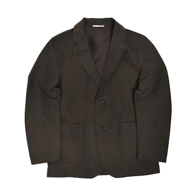 Nanamica Single-Breasted Brown Jacket with Collar. SUAS055