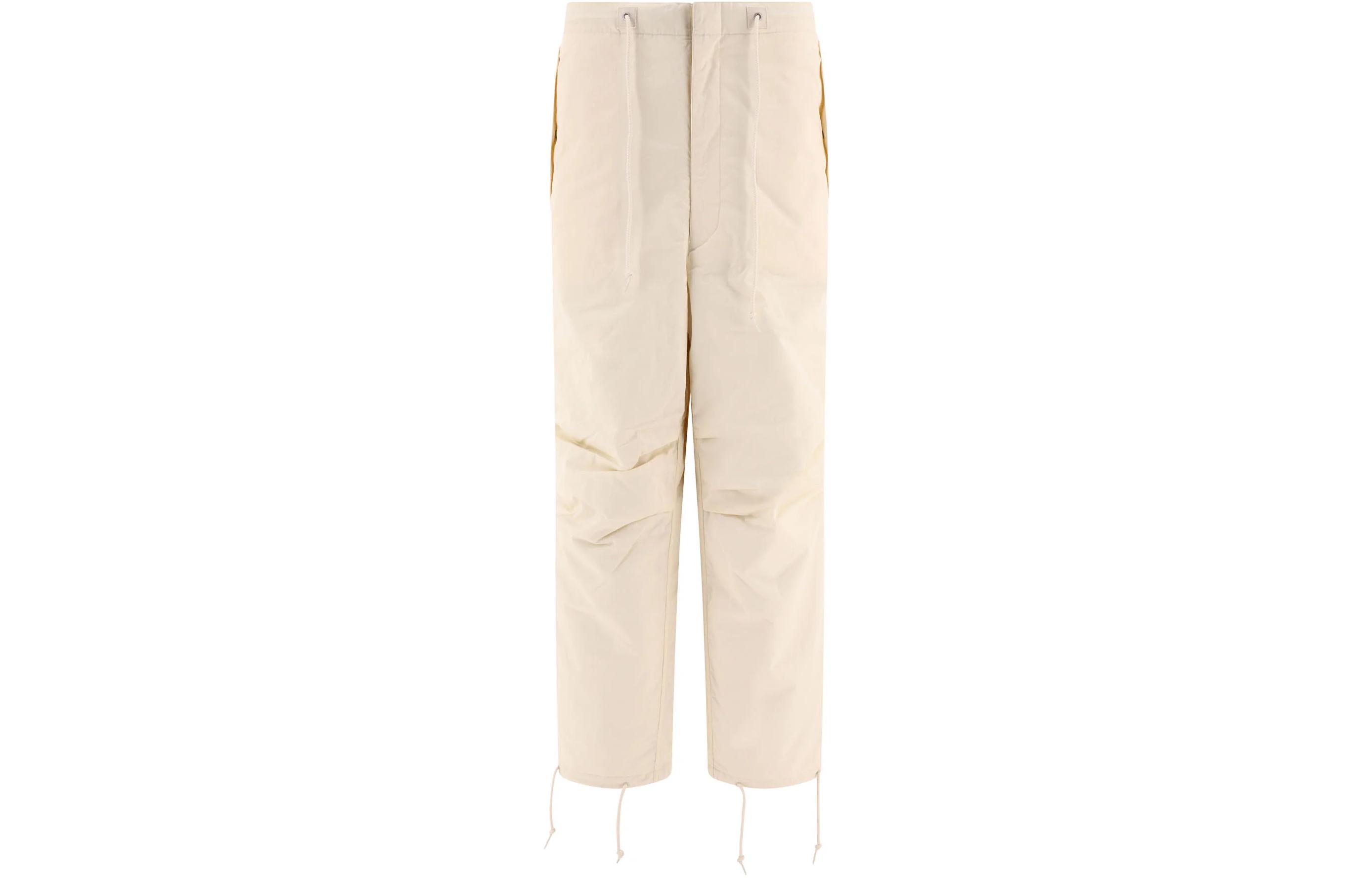 Nanamica  White Drawstring Straight-Leg Casual Pants. SUCF360E