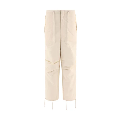 Nanamica White Drawstring Straight-Leg Casual Pants. SUCF360E