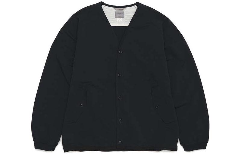 Nanamica Black Solid V-Neck Single-Breasted Long Sleeve Jacket SUHS328U-BLK