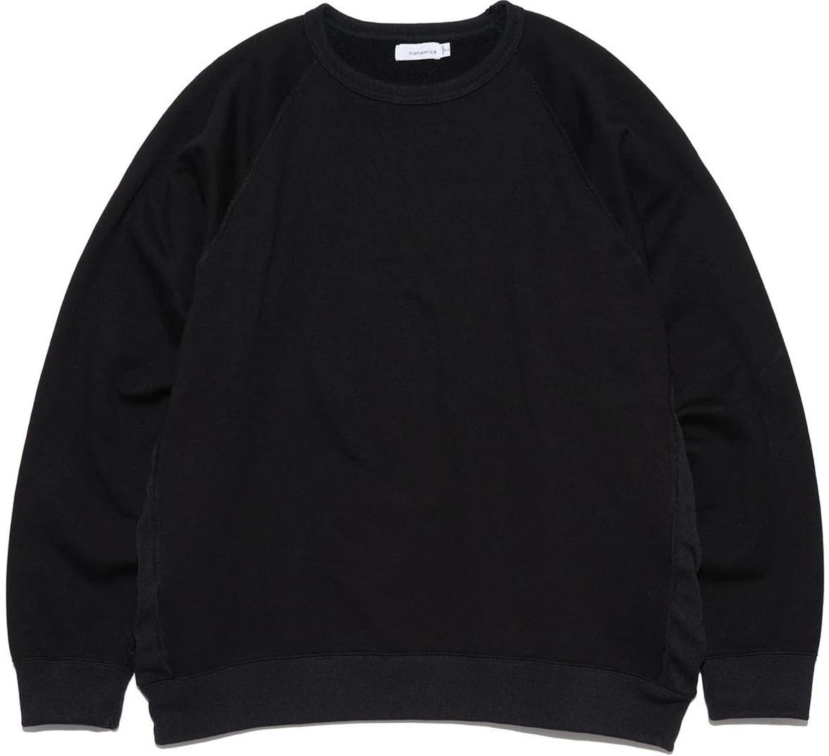 nanamica-colorblock-crewneck-sweatshirt-unisex-black-long-sleeve-pullover-casual-suhf-353-k